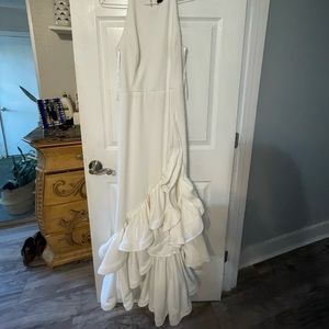 Betsy & Adam white ruffle dress